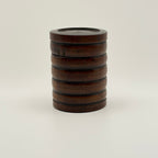 Pot à Matcha en Bois Tourné, Forme Annelée