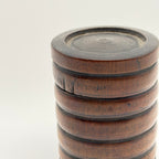 Pot à Matcha en Bois Tourné, Forme Annelée