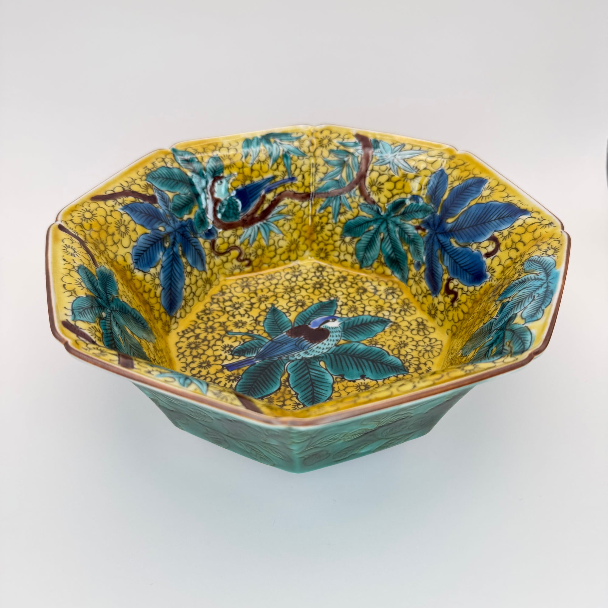Grand bol Kutani aux Oiseaux