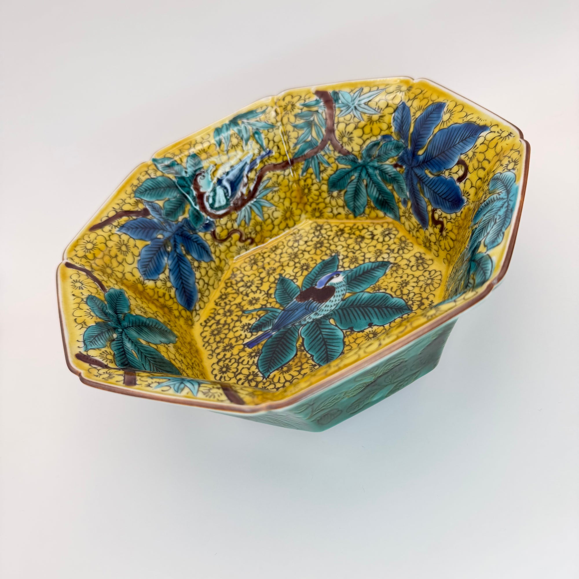 Grand bol Kutani aux Oiseaux