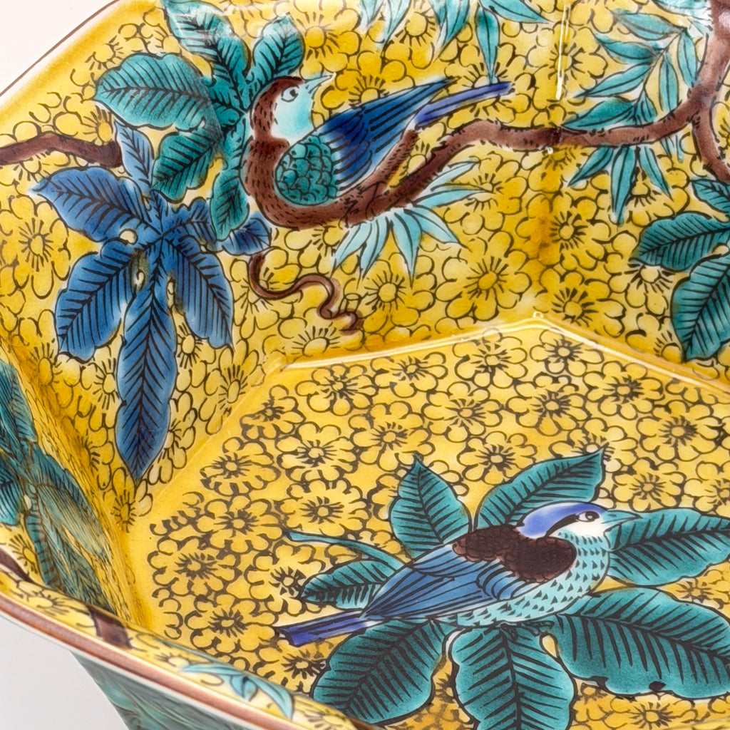 Grand bol Kutani aux Oiseaux