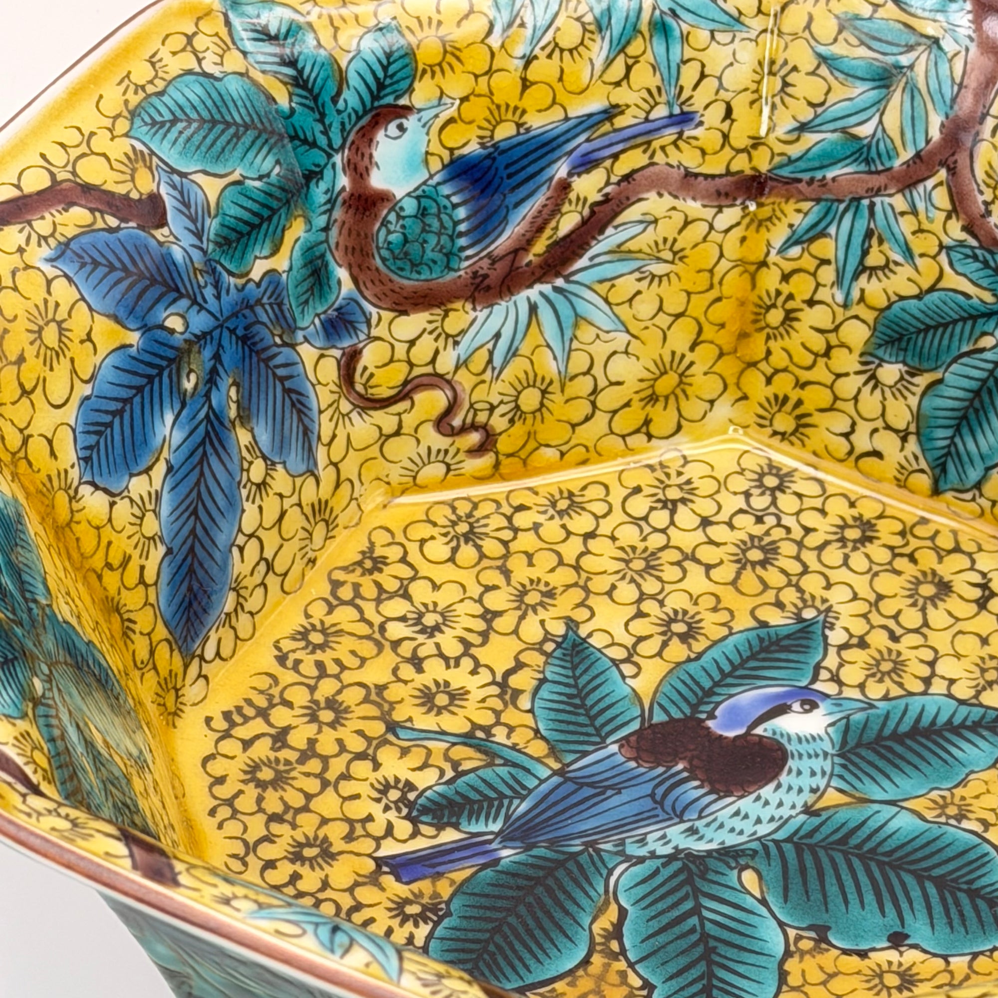 Grand bol Kutani aux Oiseaux