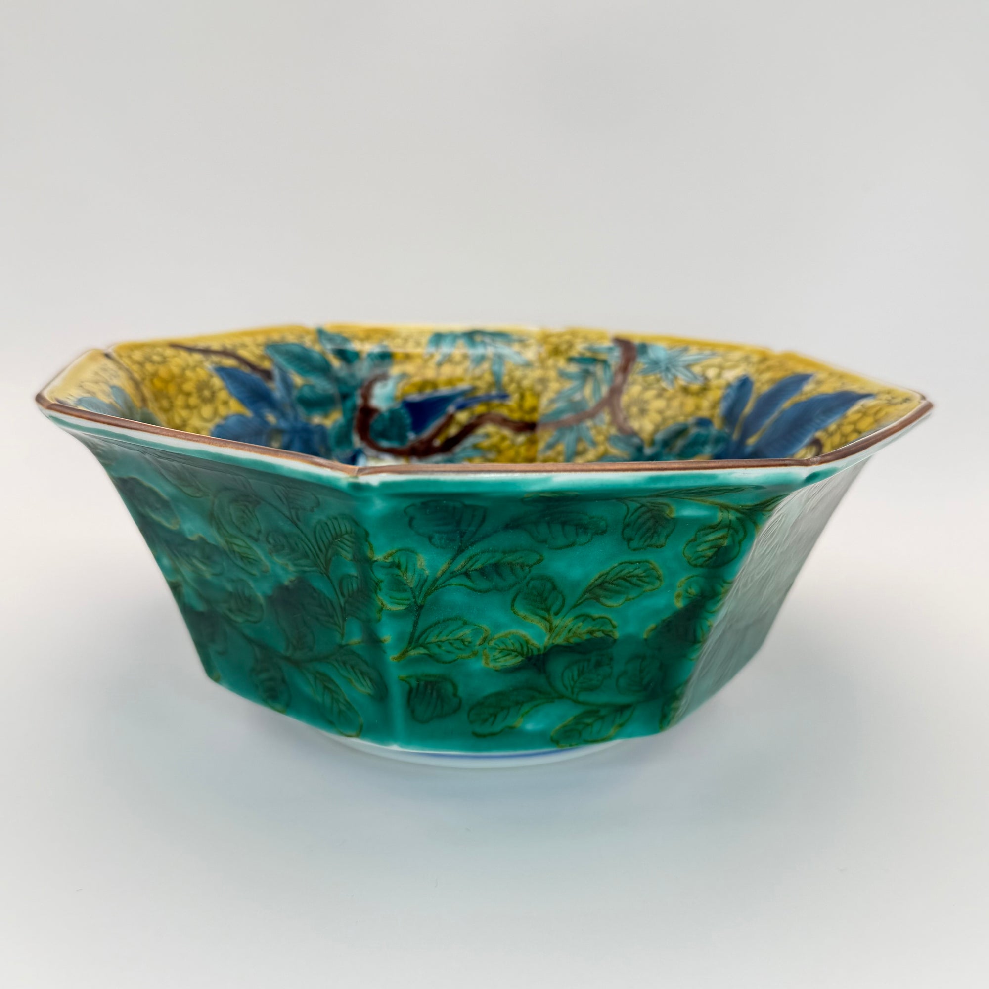 Grand bol Kutani aux Oiseaux