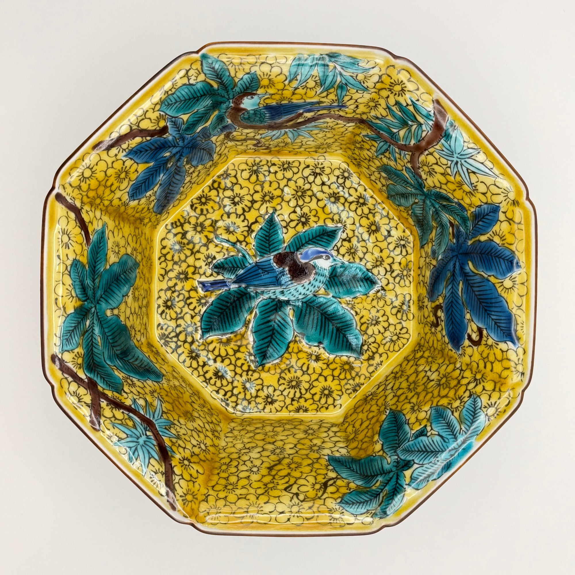 Grand bol Kutani aux Oiseaux