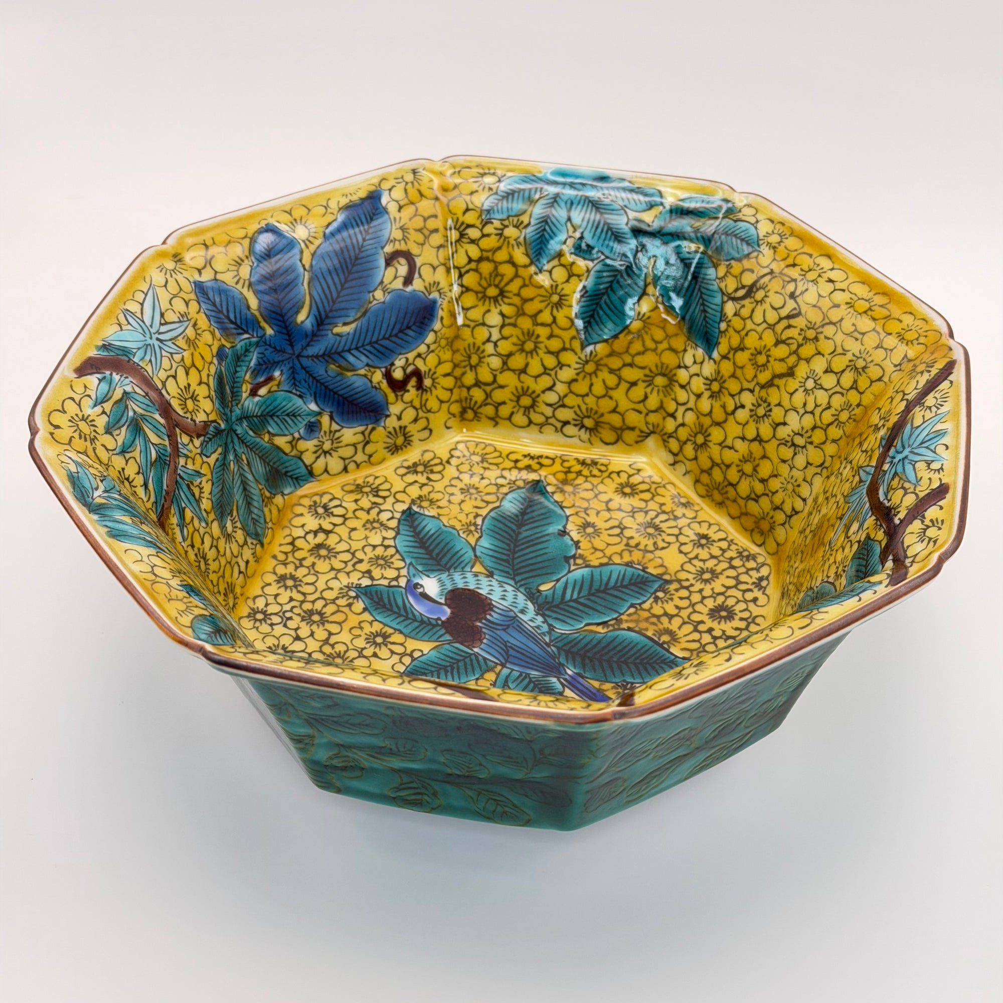Grand bol Kutani aux Oiseaux