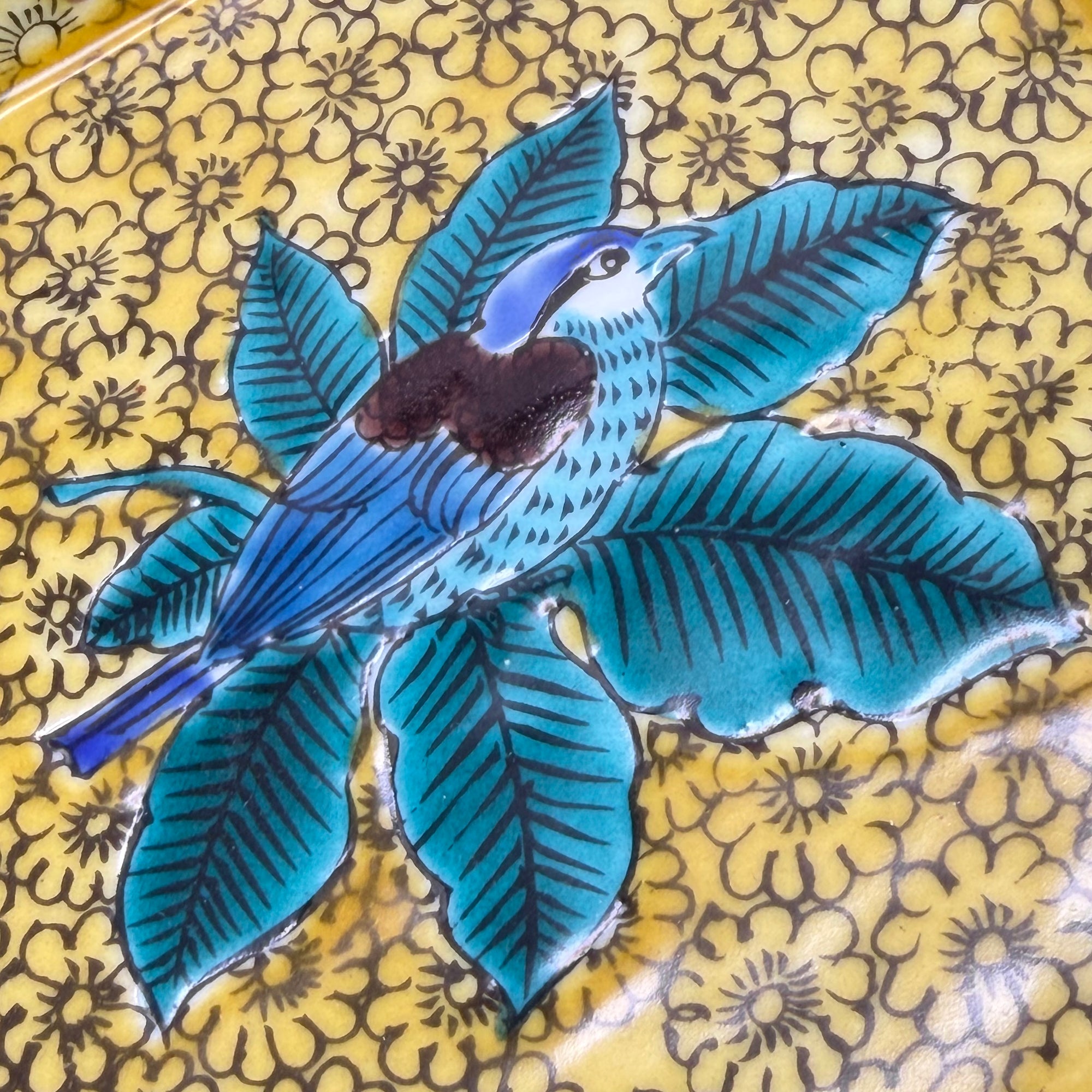 Grand bol Kutani aux Oiseaux