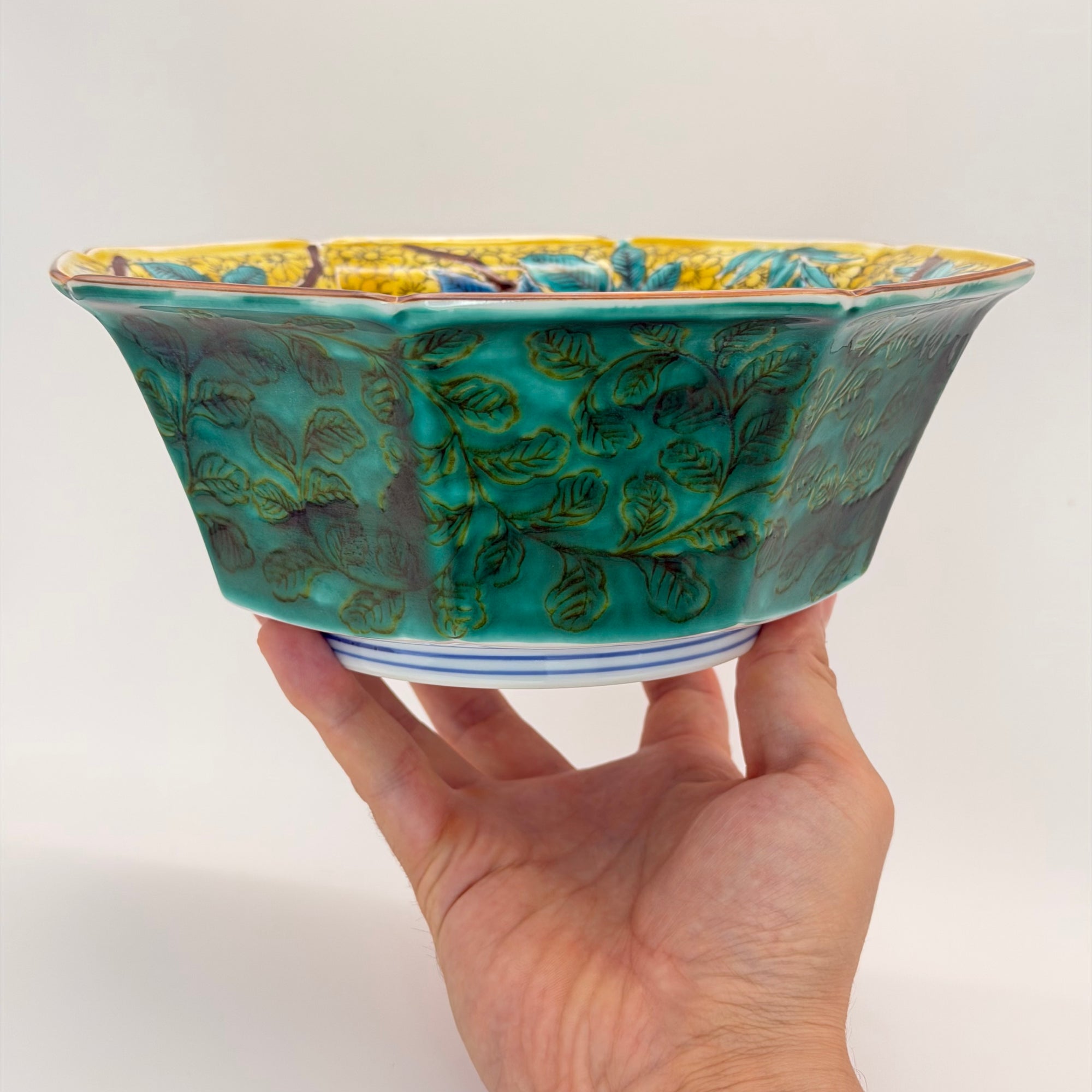 Grand bol Kutani aux Oiseaux