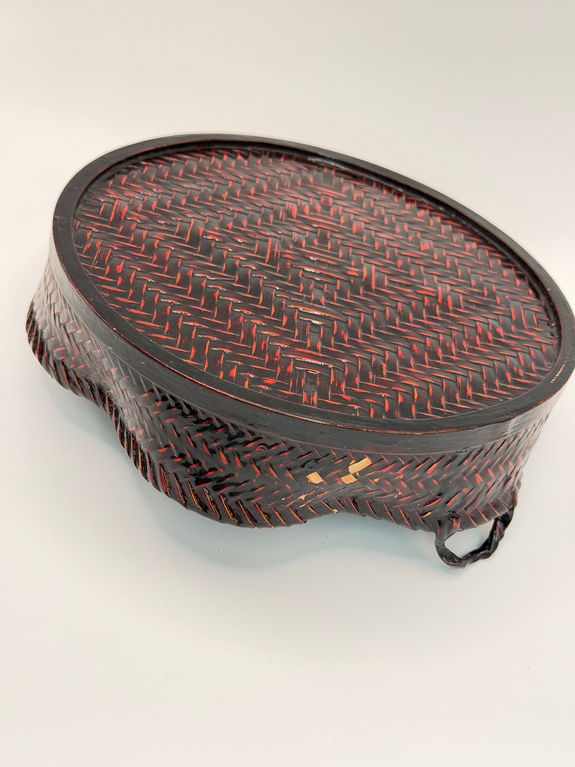 Plateau tressé laqué negoro