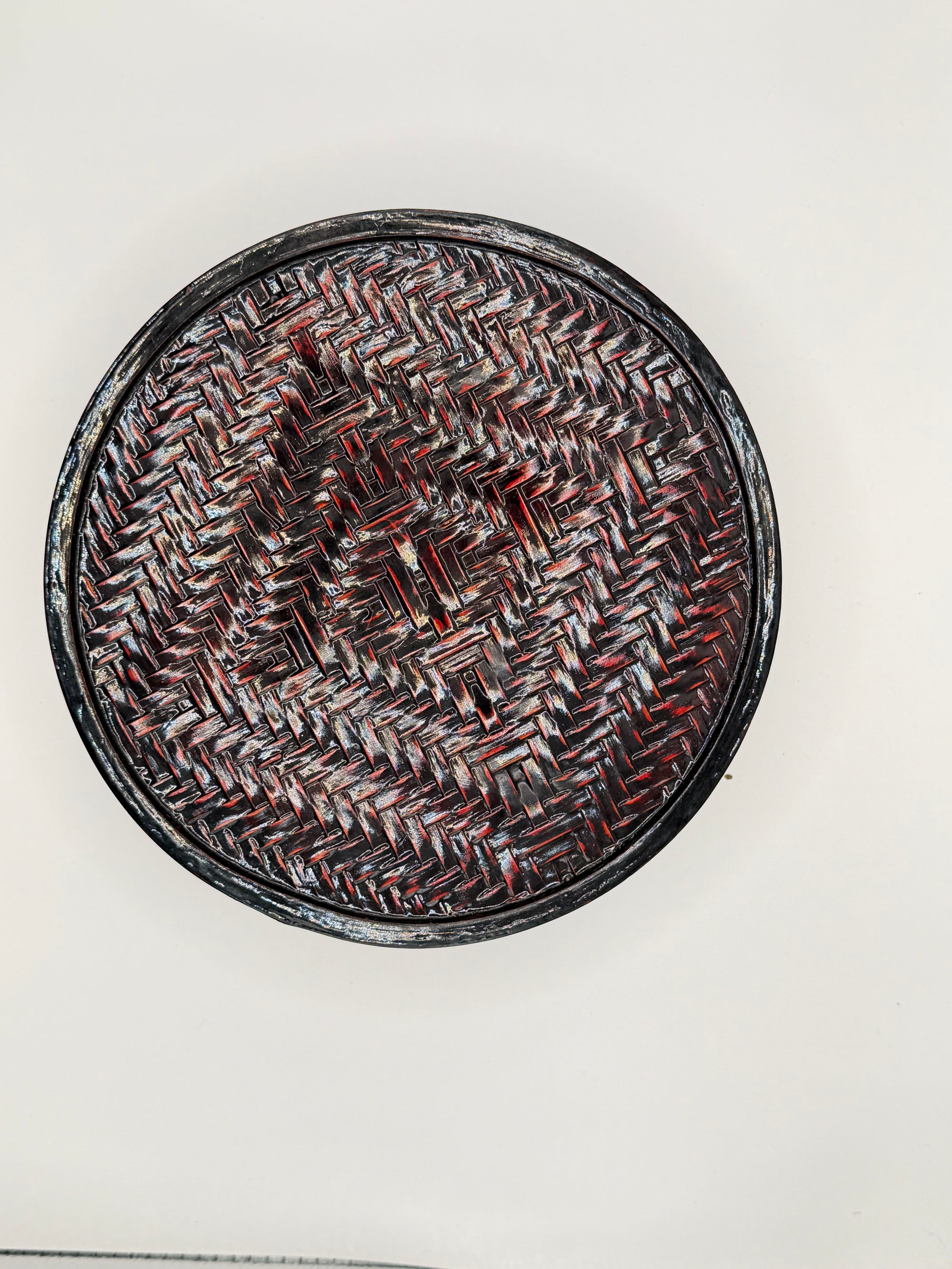 Plateau tressé laqué negoro